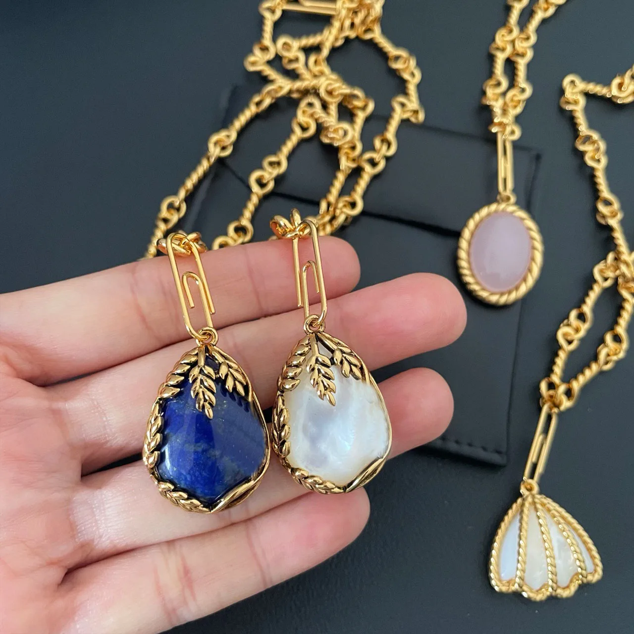Jewelry & Accessories Classic Style High-Quality Colorful Natural Stone Chain Necklace As A Team Gift For Women