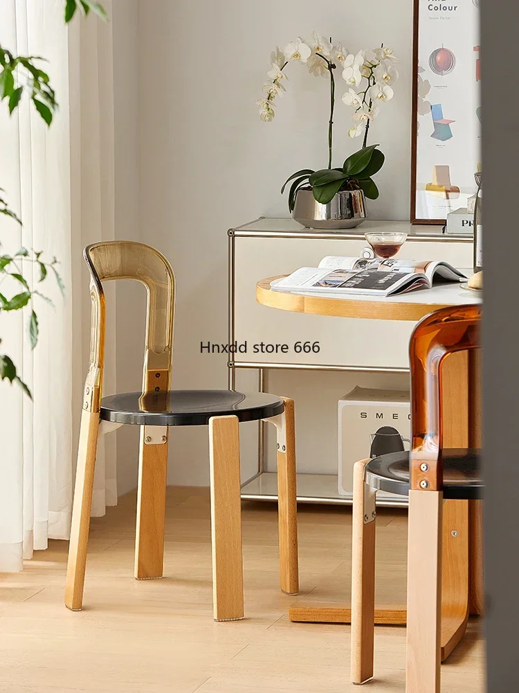 Small card home furnishing Nordic transparent dining chair home simple and modern