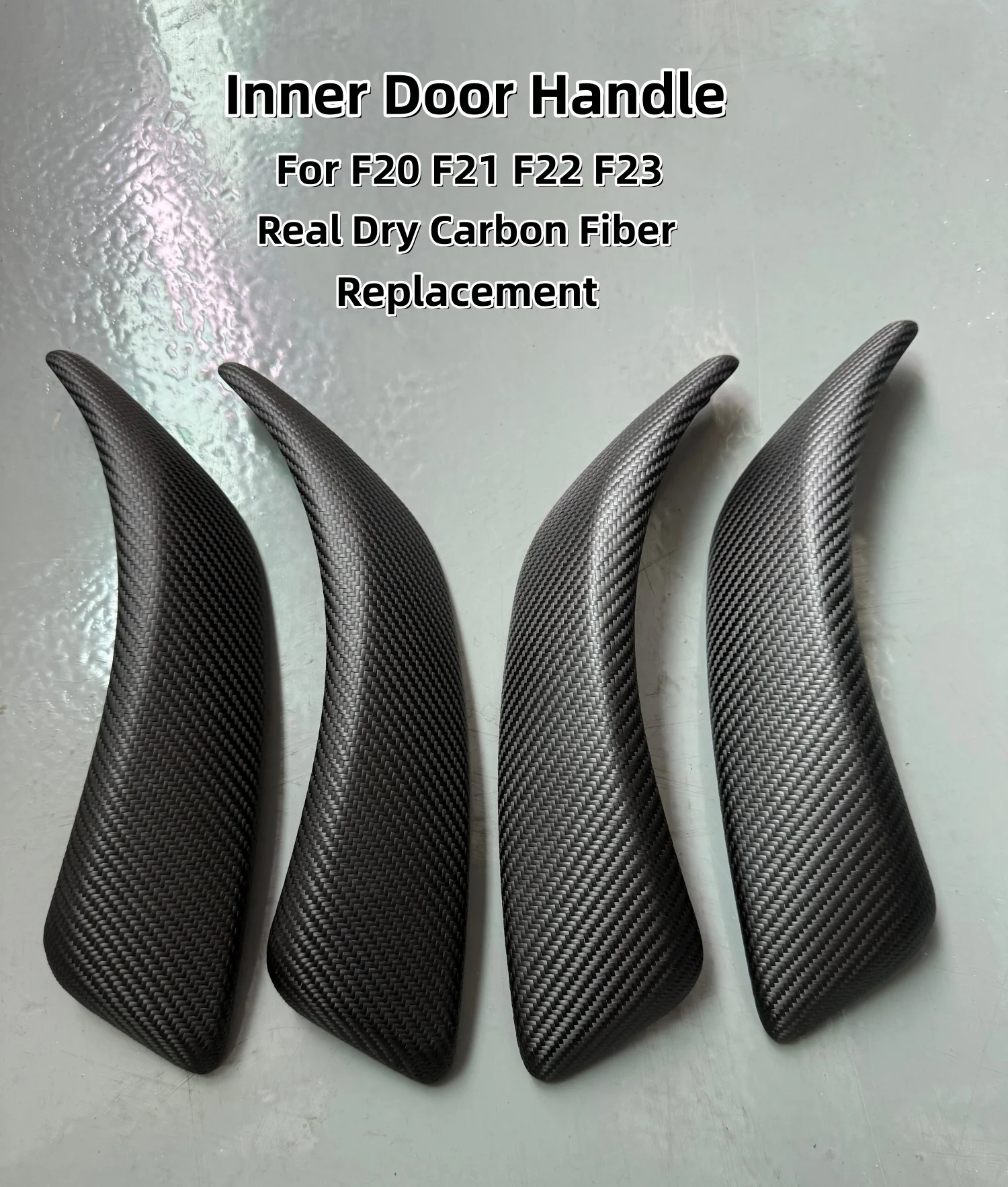 LHD or RHD Replacement Door Pull Handle Trim For BMW 1 2 Series F20 F21 F22 F23 Real Carbon Fiber Car Interior Door Panel Cover