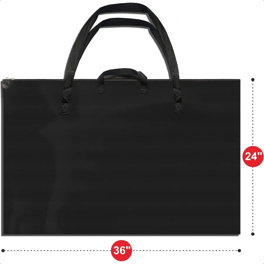 Custodia nera per portafoglio artistico 24 x 36 con tracolla