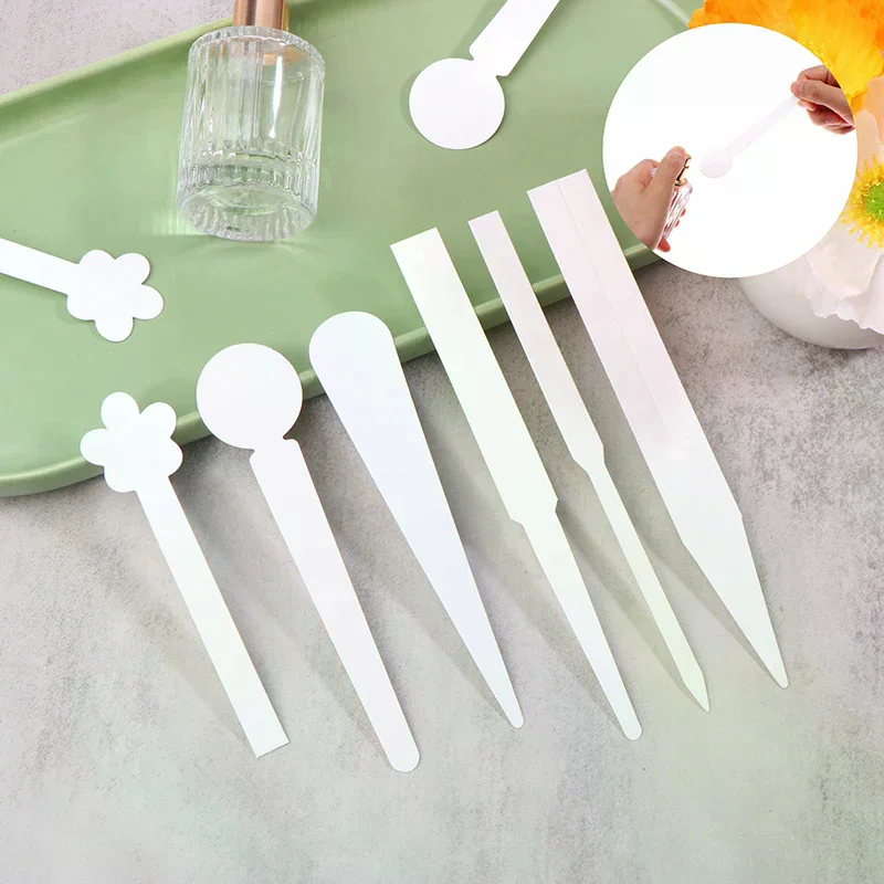 100pcs/lot Round Head Testing Aromatherapy Fragrance Perfume Essential Oils Test Tester Paper Strips Flower Shape