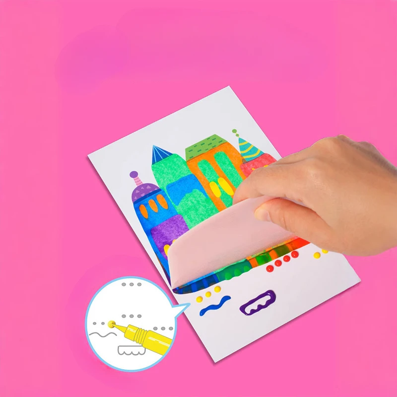 

Rainbow Pointillism Scratching DIY Fun Bookmark Handmade Scratching Paper Postcard Gift Abstract Pointillism Painting Art