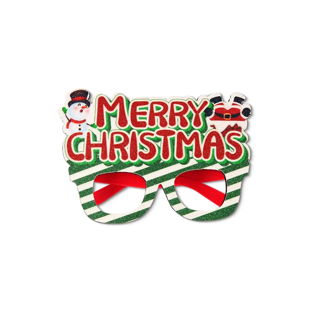 الكرتون عيد الميلاد نظارات الإطار الترتر DIY سانتا كلوز ثلج نظارات رائعة اليدوية السنة الجديدة النظارات الزخرفية حفلة موسيقية الدعائم