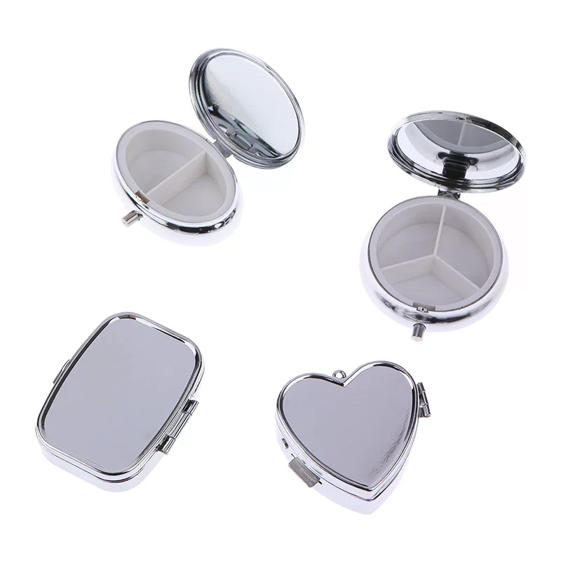 /JCS/Metal Pill Boxes Medicine Organizer Container Medicine Case Pill Candy Box Round Rectangular Tablet Pill Box Container 1pc