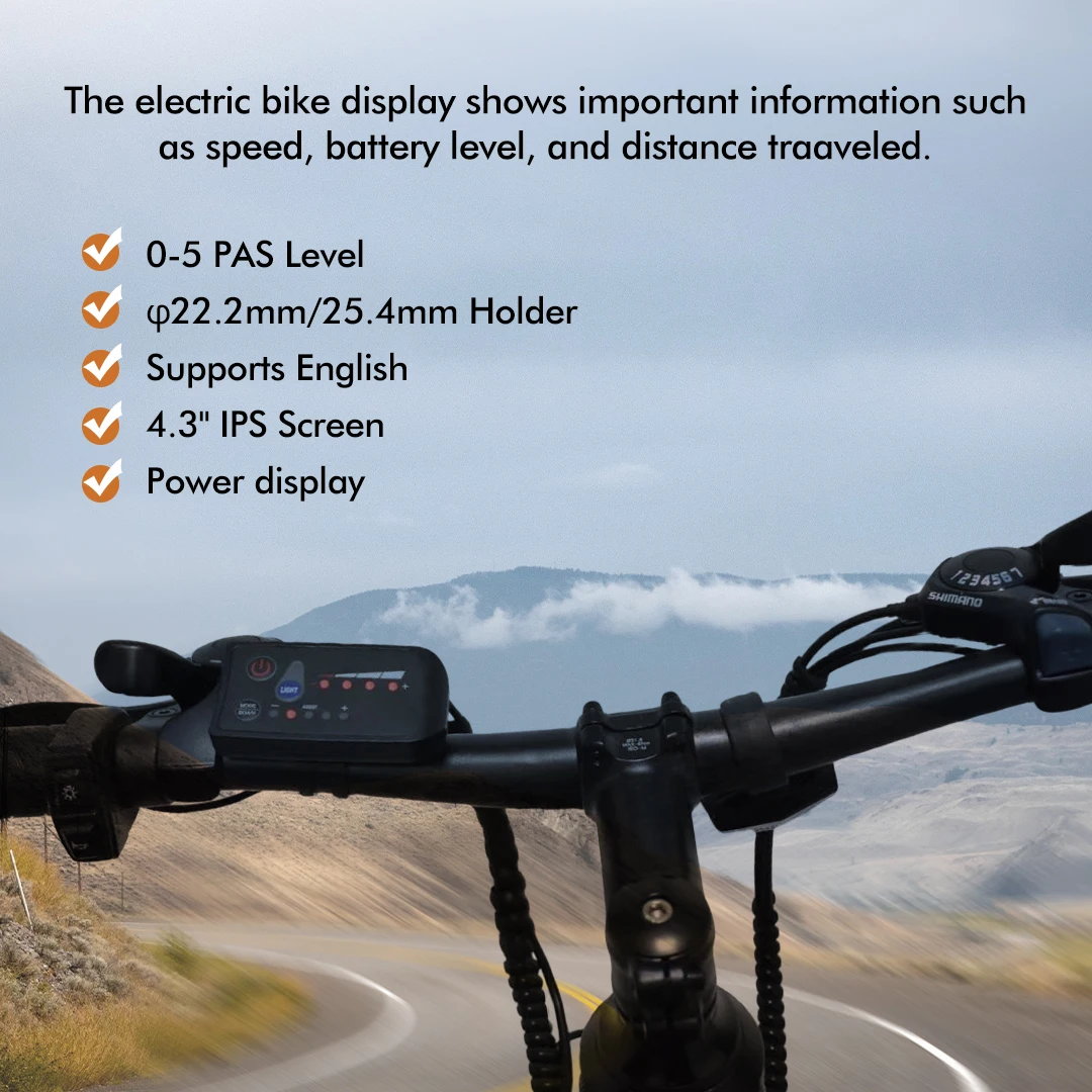 Pantalla LCD LED para bicicleta eléctrica, Panel a Color de 24V/36V/48V/60V/72V, piezas de Kit