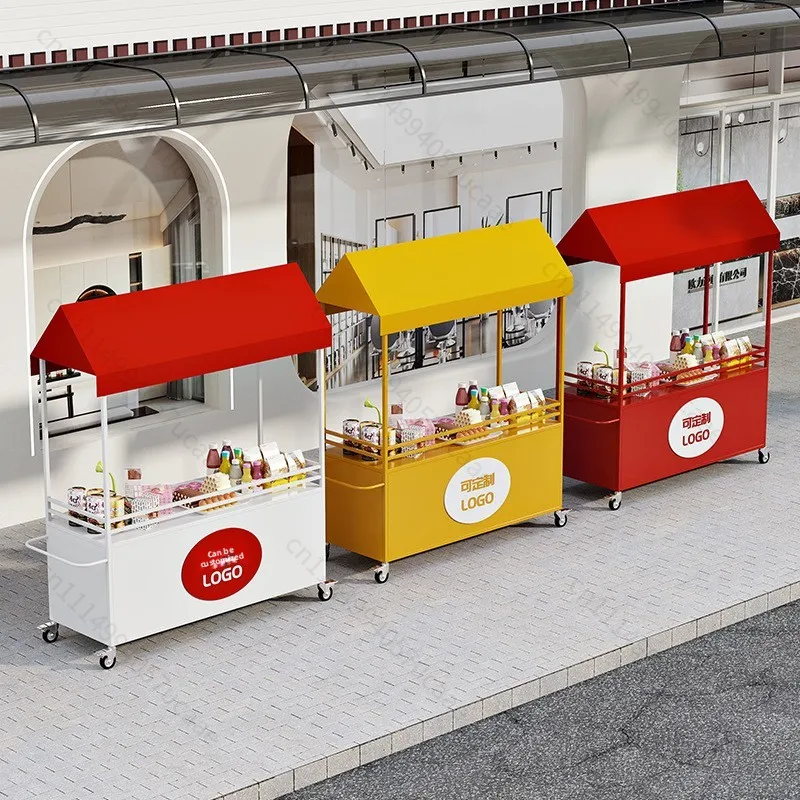 Custom Vending Cart Commercial Plaza Mobile Cart Street Stall Snack Cart Display Stand Night Market Stall Promotional