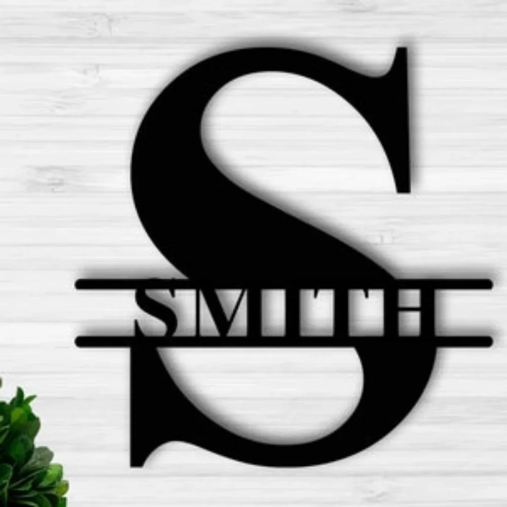 

Custom Last Customized Family Wall Art Split Monogram Personalized Wedding Gift christmas decor house decor accessories