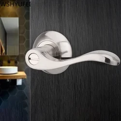 WSHYUFEI Zinc alloy Bathroom Keyless Door Locks Interior Solid Door Handle Lock Security Mute Three-Bar Spherical Lock Household
