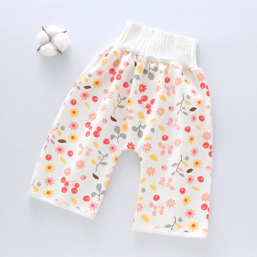Fashion New Sleeping Bed Cloud Cotton Waterproof Cherry Bear Infant Training Pants Baby Diaper Skirt Flower Diaper Leak-proof