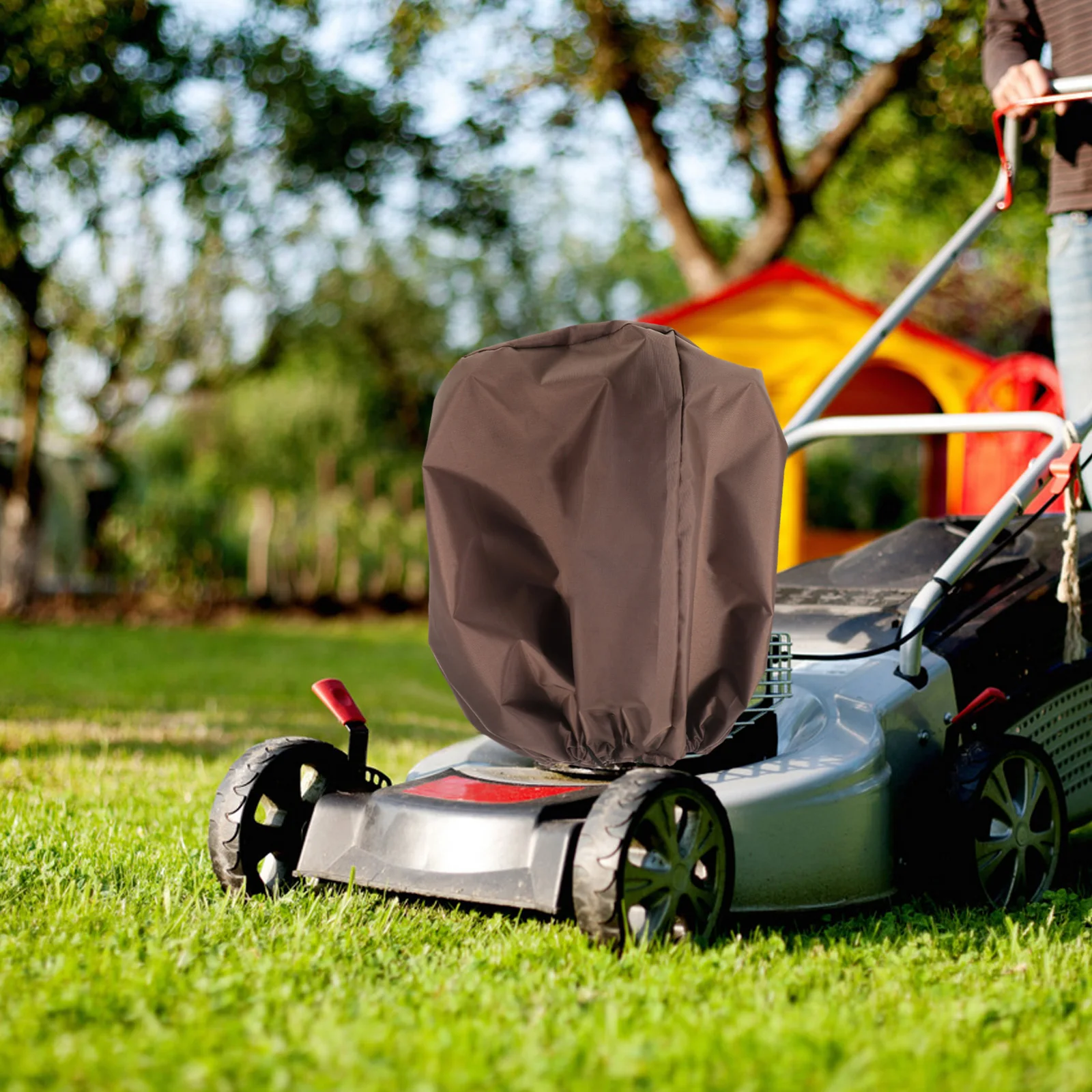 

Dustproof Engine Cover for Lawn Mower Coffee Brown UV Protection Compatible Riding Tractor Mower Accessories Waterproof Garden