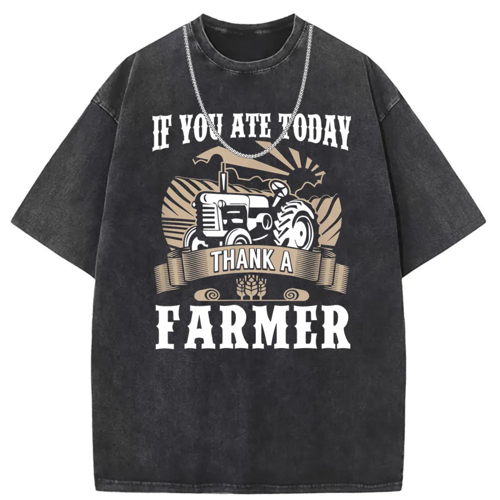 Farming Food T Shirt If You Ate Today Thank Farmer Youthful Long Sleeve For Men Oversized Sweatshirts Brand New Tee Shirts