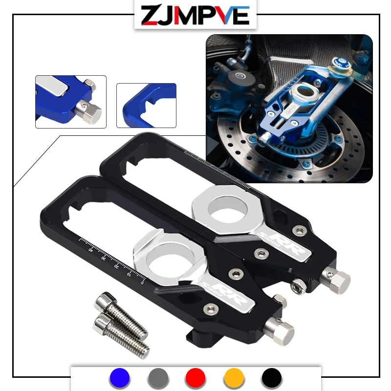 

NEW For S1000R S1000RR HP4 2009-2023 Motorcycle CNC Rear Wheel Axle Blocks Chain Adjusters Tensioners With Spool s1000r s1000rr