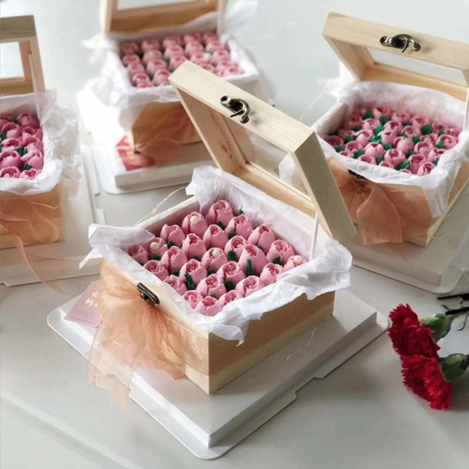 

Деревянная коробка для хранения ювелирных изделий, витрина, квадратная пылезащитная со стеклянной крышкой, декоративный органайзер для ювелирных изделий, коробка для демонстрации конфет