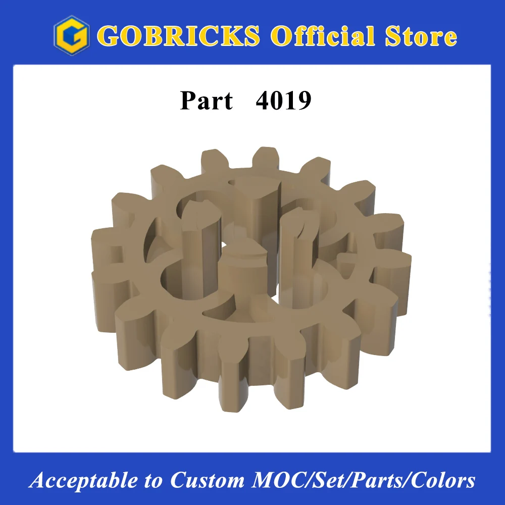 Gobricks – blocs de construction universels à 16 dents, engrenage technique 4019, avec trous ronds, pièces, jouet cérébral de Style ancien, cadeau, 1 pièce
