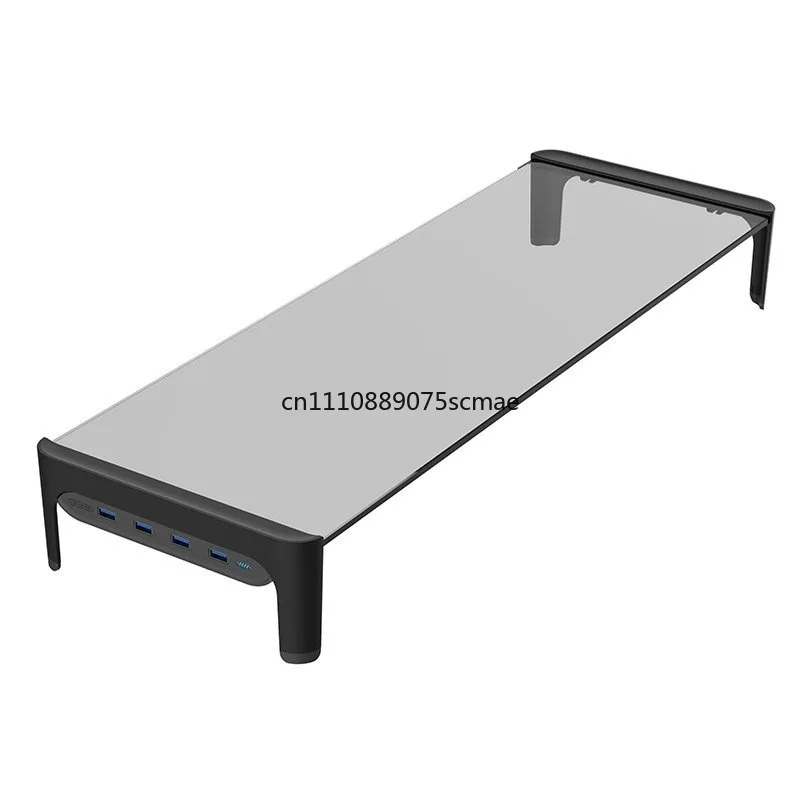 Multifunctional Monitor Riser Base With USB Hub, Desktop Storage Organizer Computer Display Stand for Office Workspace