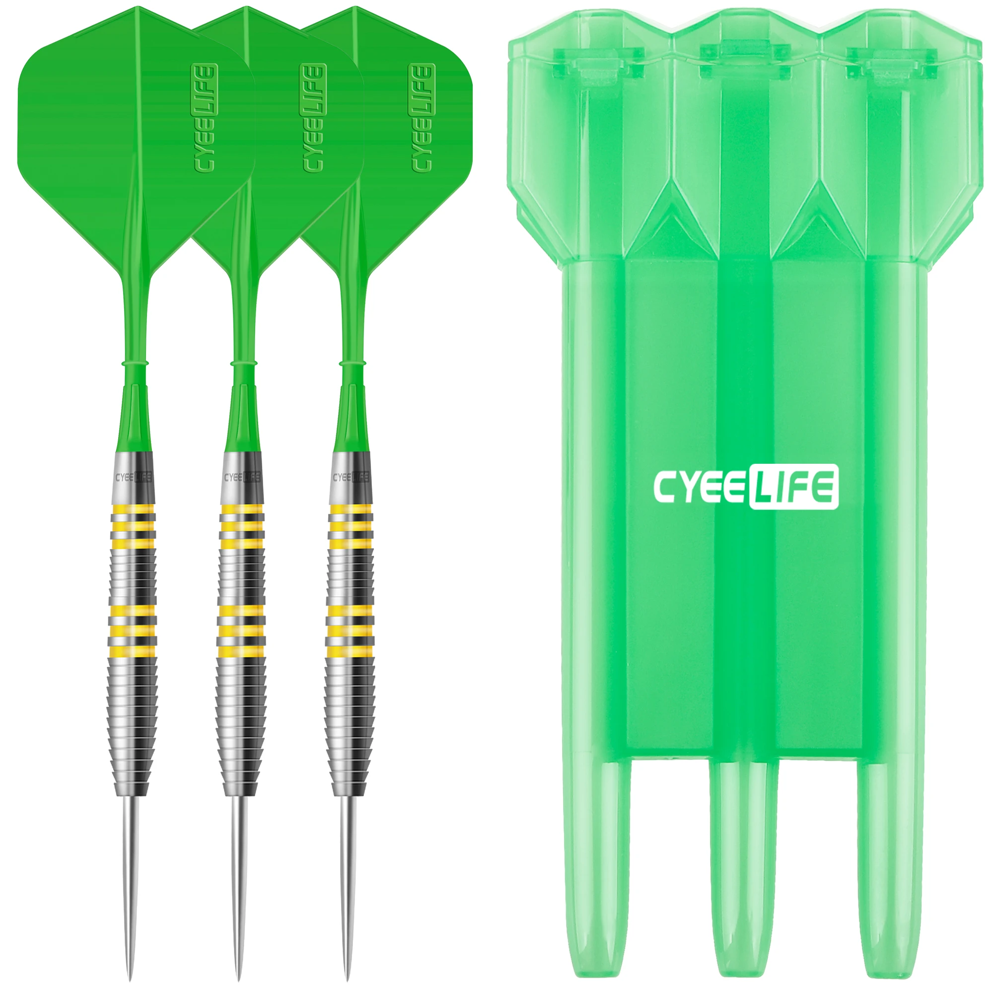 

CyeeLife 22/24g 90% Tungsten Steel Tip Darts Set Professional with carrying case,Integrated dart tail