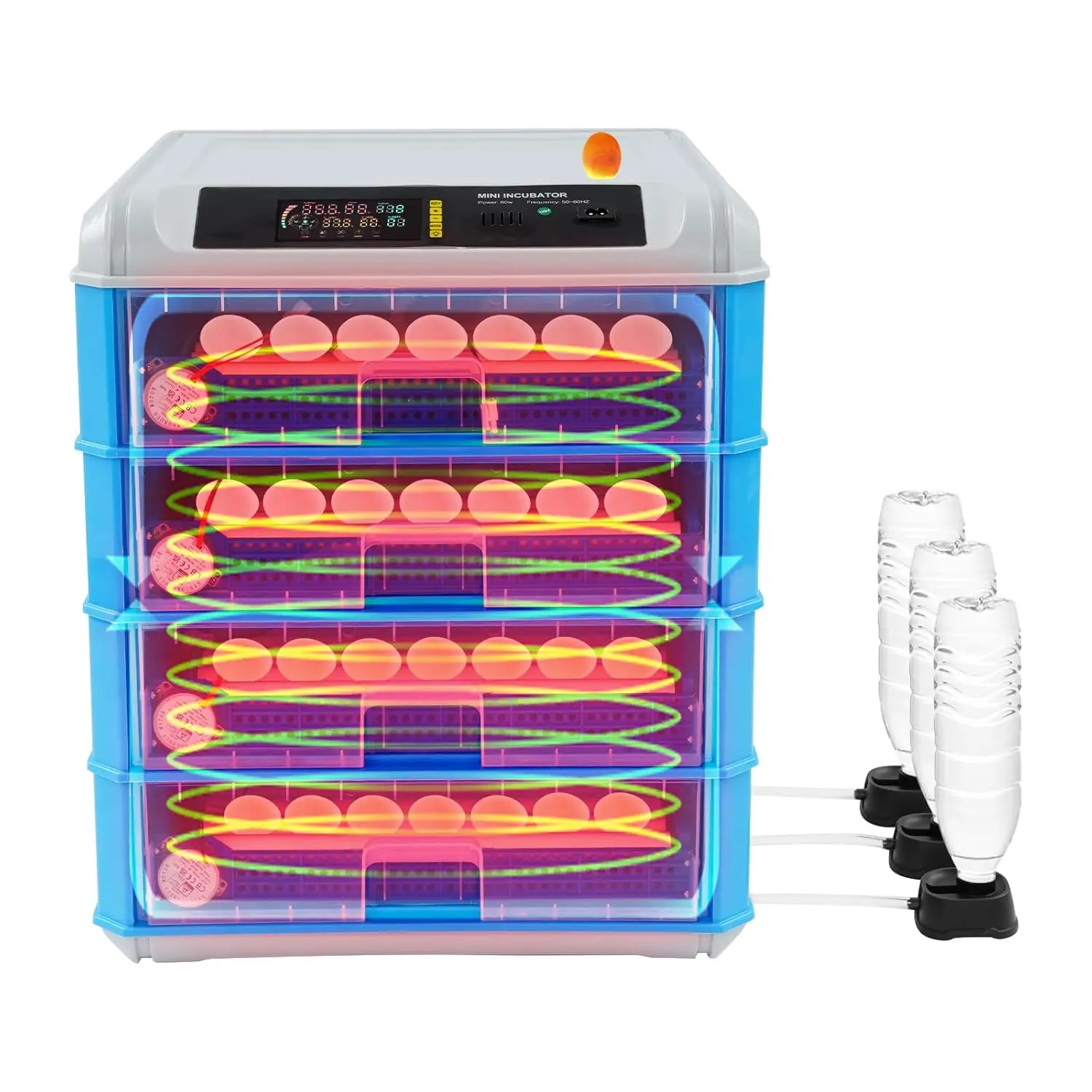 

110V 80W Poultry Hatcher Machine, 5 Automatic Incubation Modes Incubator with Automatic Turning Temperature & Humidity Control