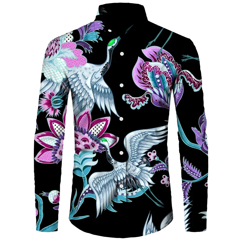 

2025 Fashion Trendy Men's Shirt Paisley Cashew Flower 3D Print Turn-down Collar Button Long Sleeve Tops Vintage Men