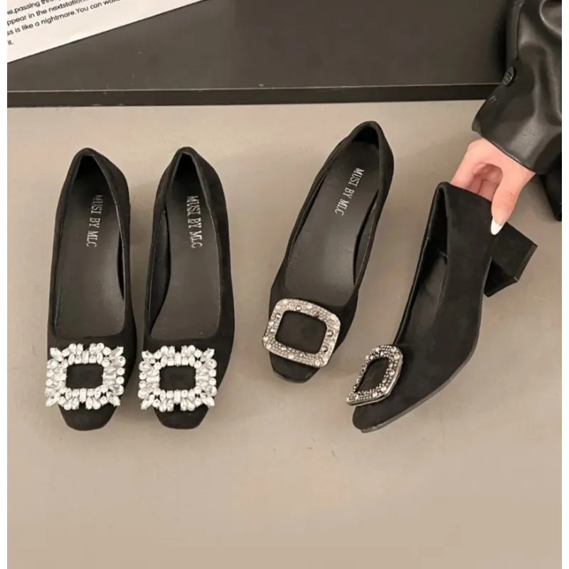 

Women Luxury Crystal Mid Heels Sandals Summer New Woman Chunky Slingback Party Shoes Designer Female Sexy Pumps Wedding Shoes