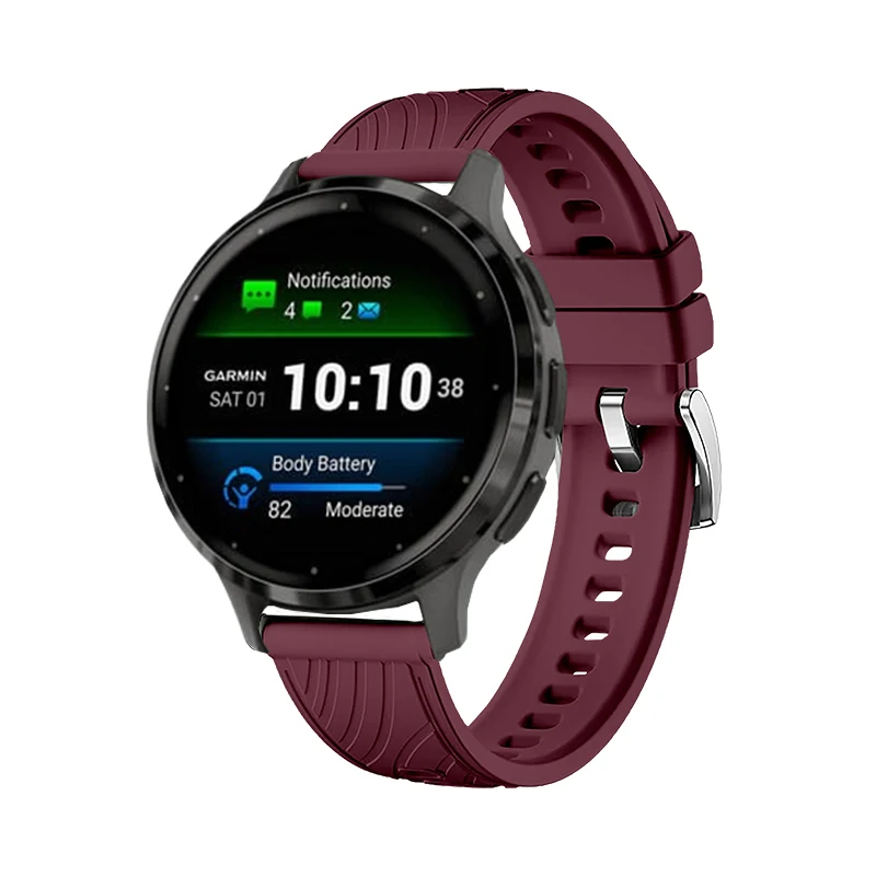 Correa de reloj Compatible con Garmin Vivoactive 4s, 18mm, verde, Picnic al aire libre, resistente al agua, Compatible con Garmin Forerunner 265S/255S