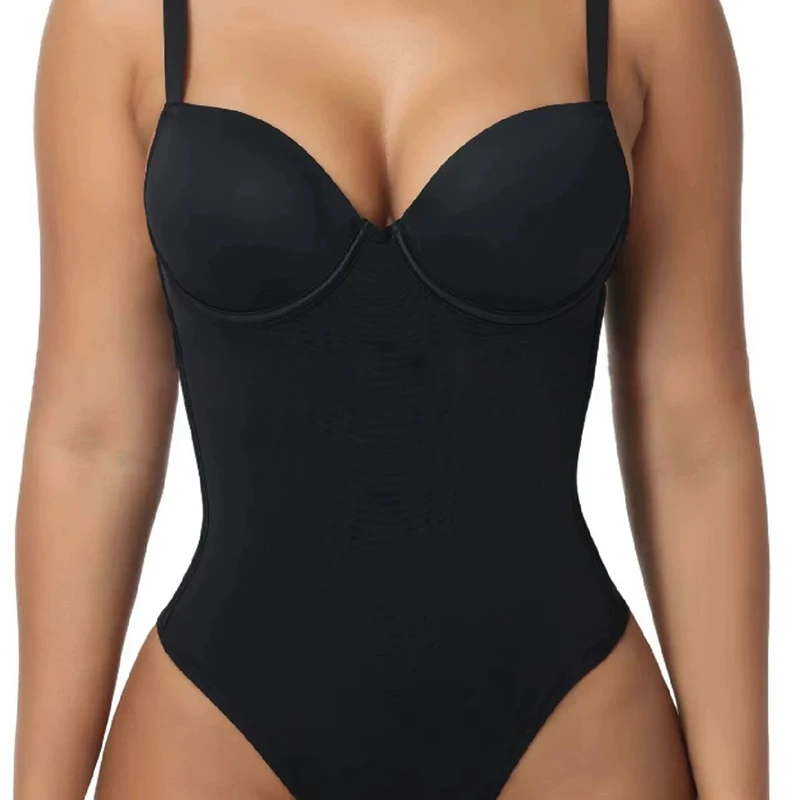 AfruliA Bodysuits Underwear Party Full Body Shaper Slip Lace-up Plunge Thong Sexy Bra Shapewear Fajas Colombianas Girdlle Corset