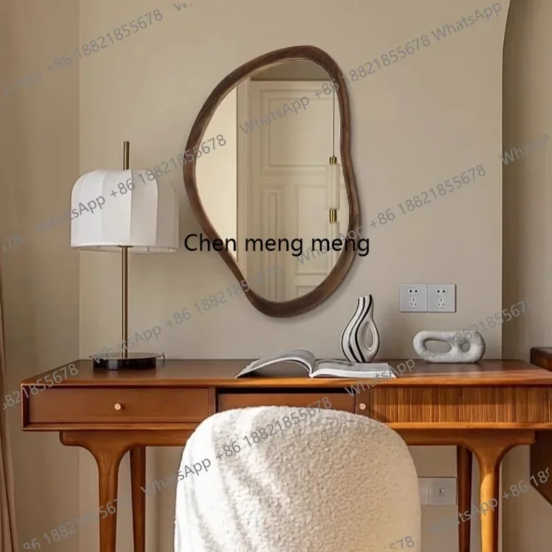 z5556Aesthetic Frame Mirror Vanity Horizontal Design Women Mirror Bedroom French Vintage Adornos Para El Hogar House Decoration