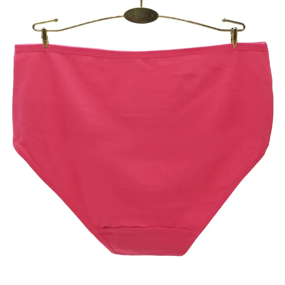 Bavlněné kalhotky 2XL 3XL 4XL plus size dámské spodní prádlo s vysokým pasem, dámské intimní prádlo, průhledná krajka, 3 kusy/sada - náhled 6