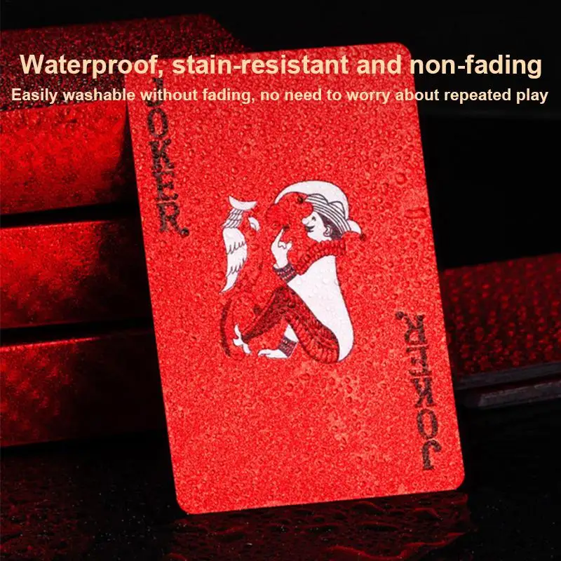 Red PVC Poker Plastic Playing Cards Waterproof Washable Parker Rustic Gold Year Of The Dragon Creative Thickened Card Customized