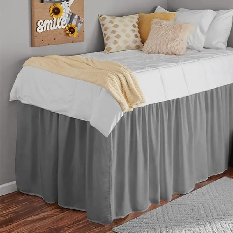 Extra Long Ruffled Bed Skirt Ruffled Wrap Around Design Dorm Bed Skirt Elegant Bed Skirt For Enhanced Room Aesthetics Bed