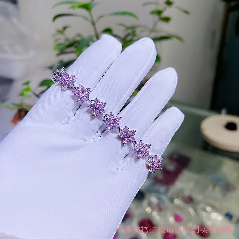 العصرية مكعب زركونيا أساور الزفاف للنساء الذهب الأبيض اللون ورقة سحر أساور واضح كريستال مجوهرات الزفاف