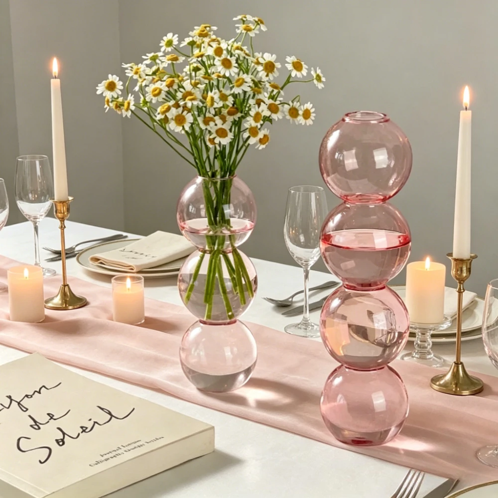 1/3Pcs Glass Vase Transparent Hydroponic Ball Bubble Hydroponic Flower Pot Tabletop Glass Bottle Modern Home Decor Dining Room - view 3