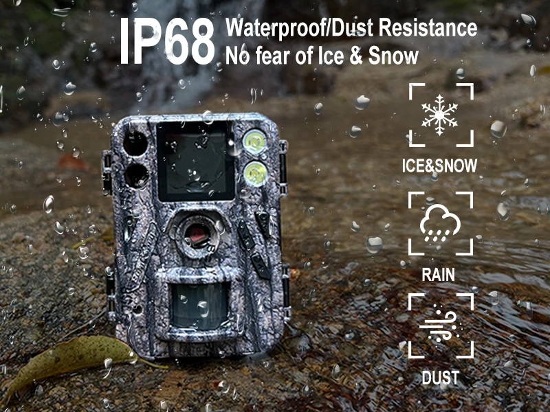 BolyGuard Hunting Game Camera Trail Cam 48MP/4K 30fps SG520-Plus Dual Flash ( 940nm Black IR&White LED) for Outdoor Wildlife