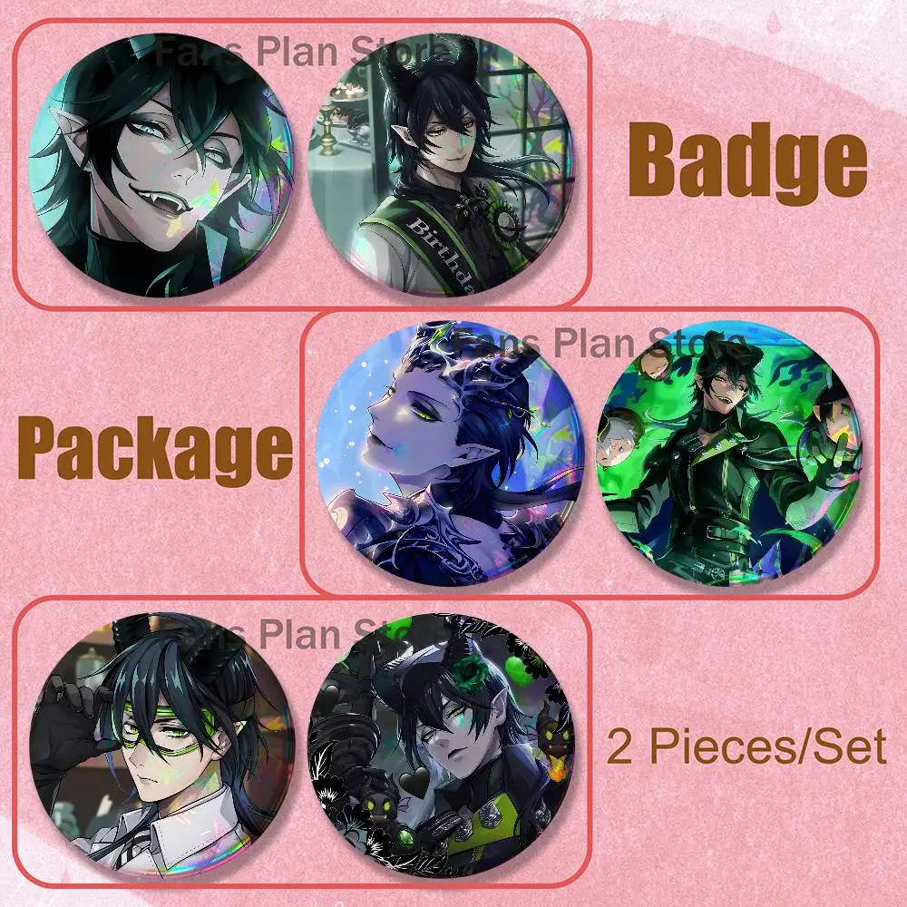 T-Twisted M-Malleus D-Draconia Brooches Backpack Accessories 25,32,44,58,75mm Round Enamel Pin 2-piece Set Anime Fan Merchandise