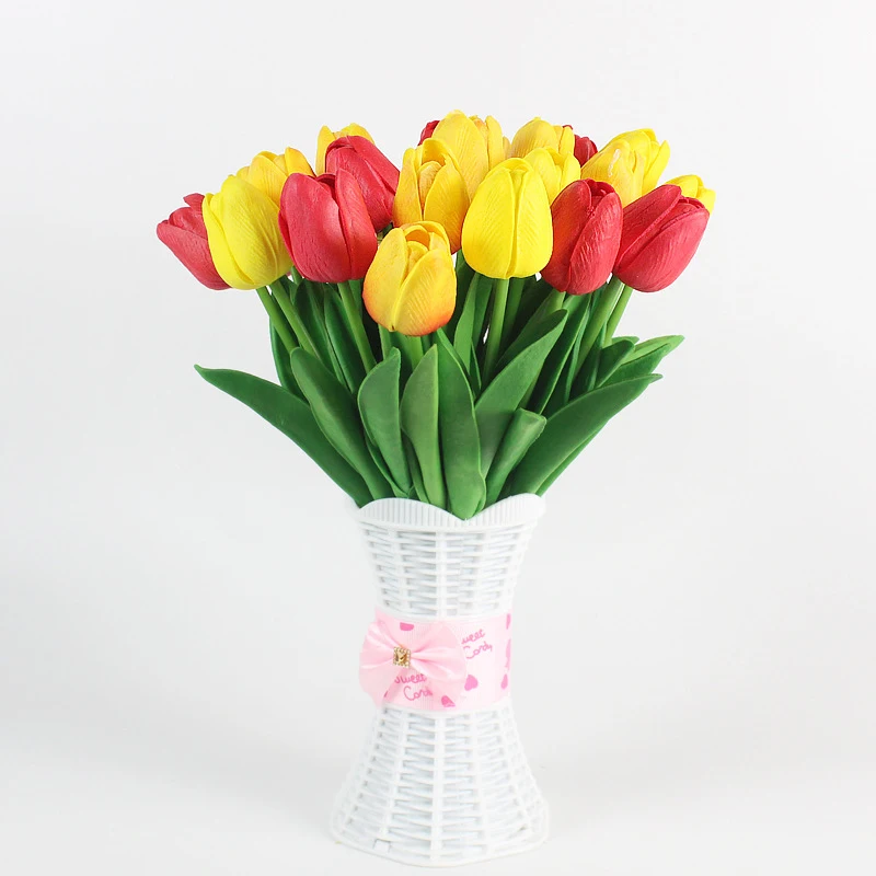 1 Piece Tulip Artificial Flower Real Touch Artificial Bouquet Fake Flower for Wedding Decoration Flowers Home Garden Decor