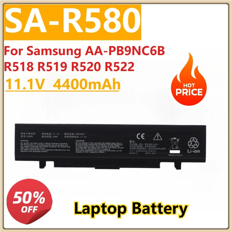

SA-R580 11,1 В 4400 мАч Аккумулятор для ноутбука Samsung AA-PB9NC6B R518 R519 R520 R522 R580 R620 R428 R540