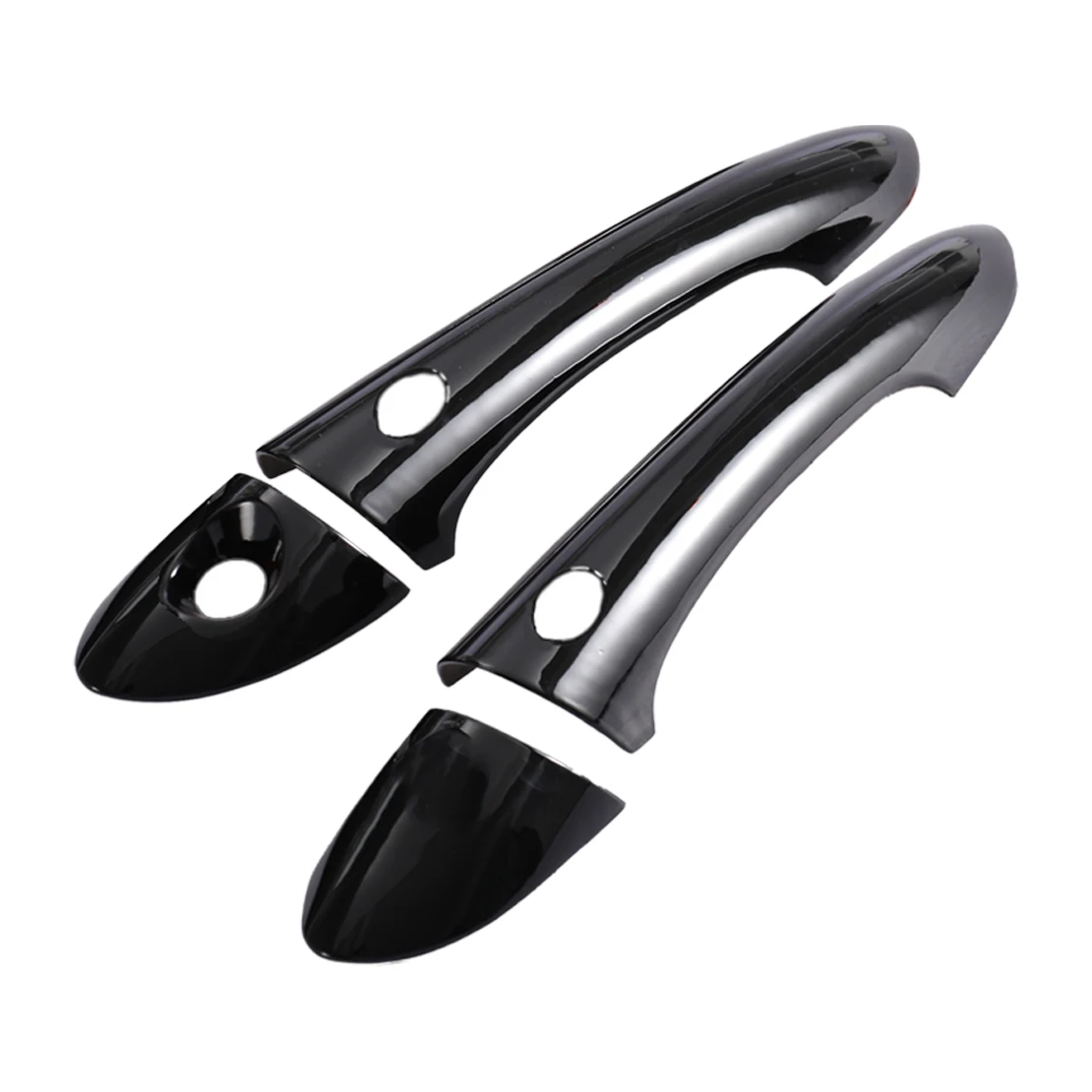 1 Set Car Exterior Door Handle Covers Trims with Smart Key Hole Black ABS Fit for Hyundai Sonata 2011 2012 2013 2014
