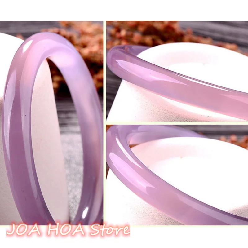 Jade Bracelet Purple Fashion Accessories Jadeite Natural Charm Women Men for Hand Carved Round Bangle Lady Fine Jewelry