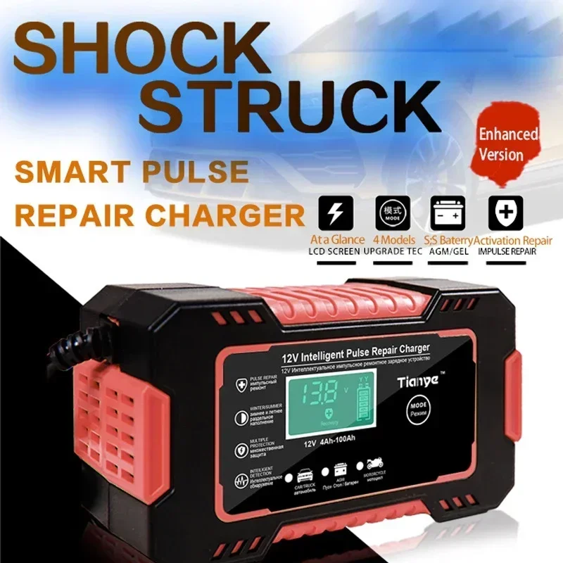 Home & Garden Battery Charger 12V 6A Pulse Repair LCD Display Smart Fast Charge AGM Deep Cycle GEL Lead-Acid Charger - view 3