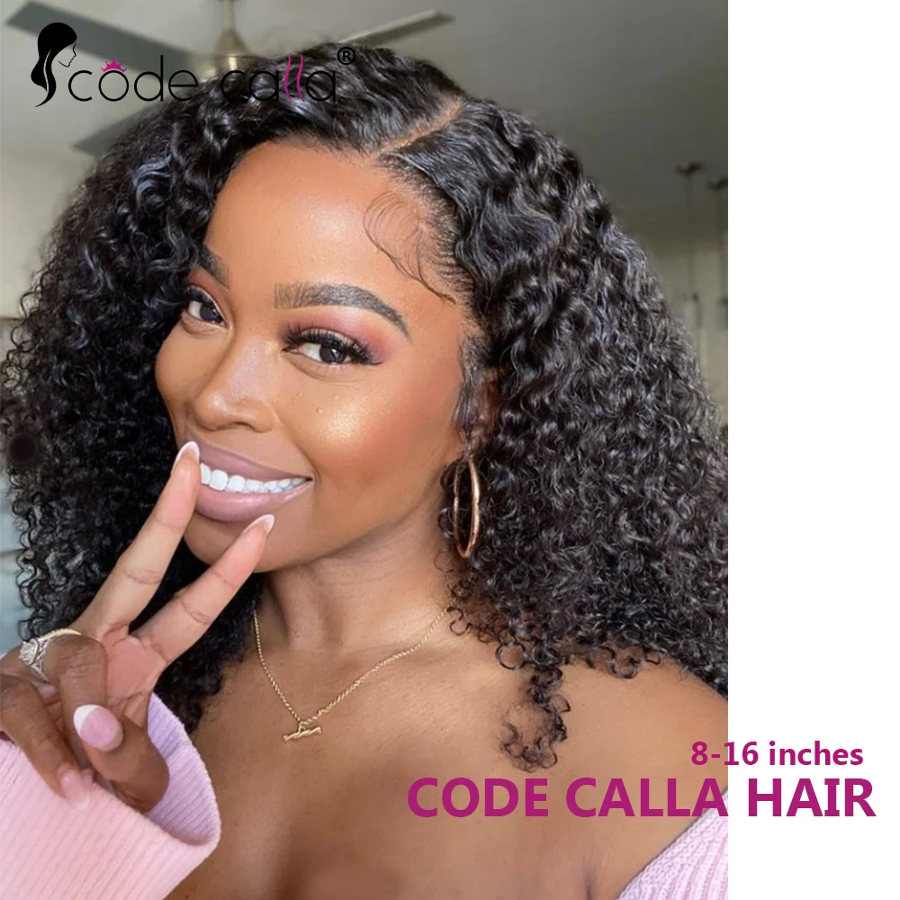 

13x4 Transparent Deep Wave Human Hair Lace Frontal Wig 180%Short Curly Lace Front Human Hair Bob Wigs For Black Women PrePlucked