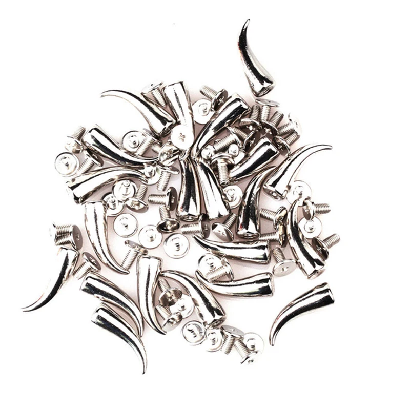 100sets 21mm Gun Black Zinc Alloy Leathercraft Rivet Cat Claw Studs Spike Screwback Bullet Punk Spikes Rivets Leather Pet Collar