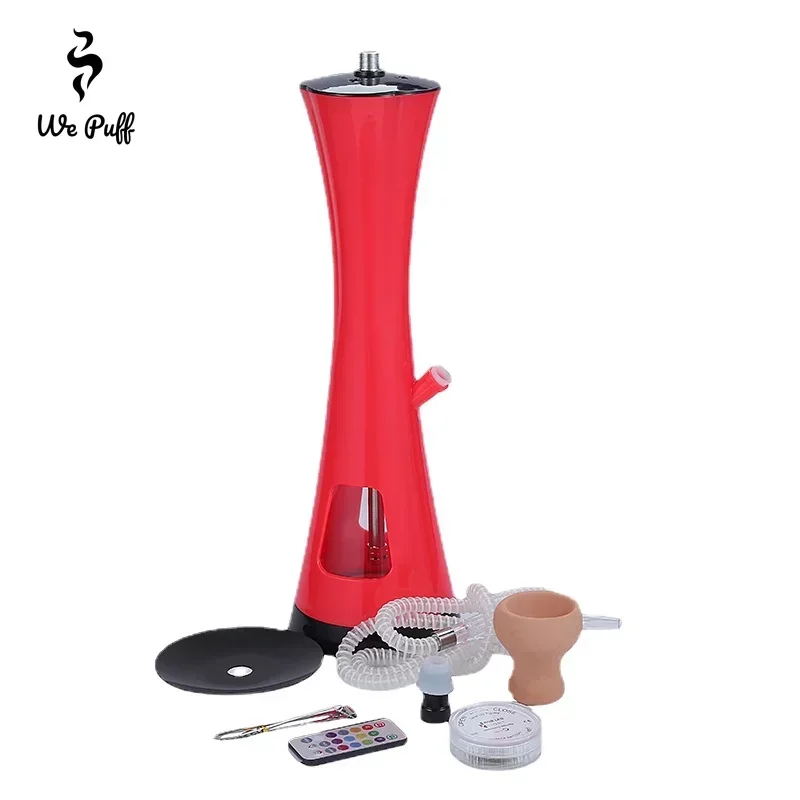 WE PUFF Acrylic LED Hookah Set with Chicha Bowl Single Hose Narguile Complete for Home Party Shisha Pipes Smoking Accessories