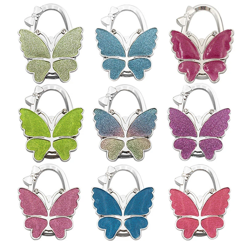 1PCS Portable Foldable Fashion Butterfly Purse Bag Table Hook Holder For Student Handbag Hanger For Home Decoration Desk Hook