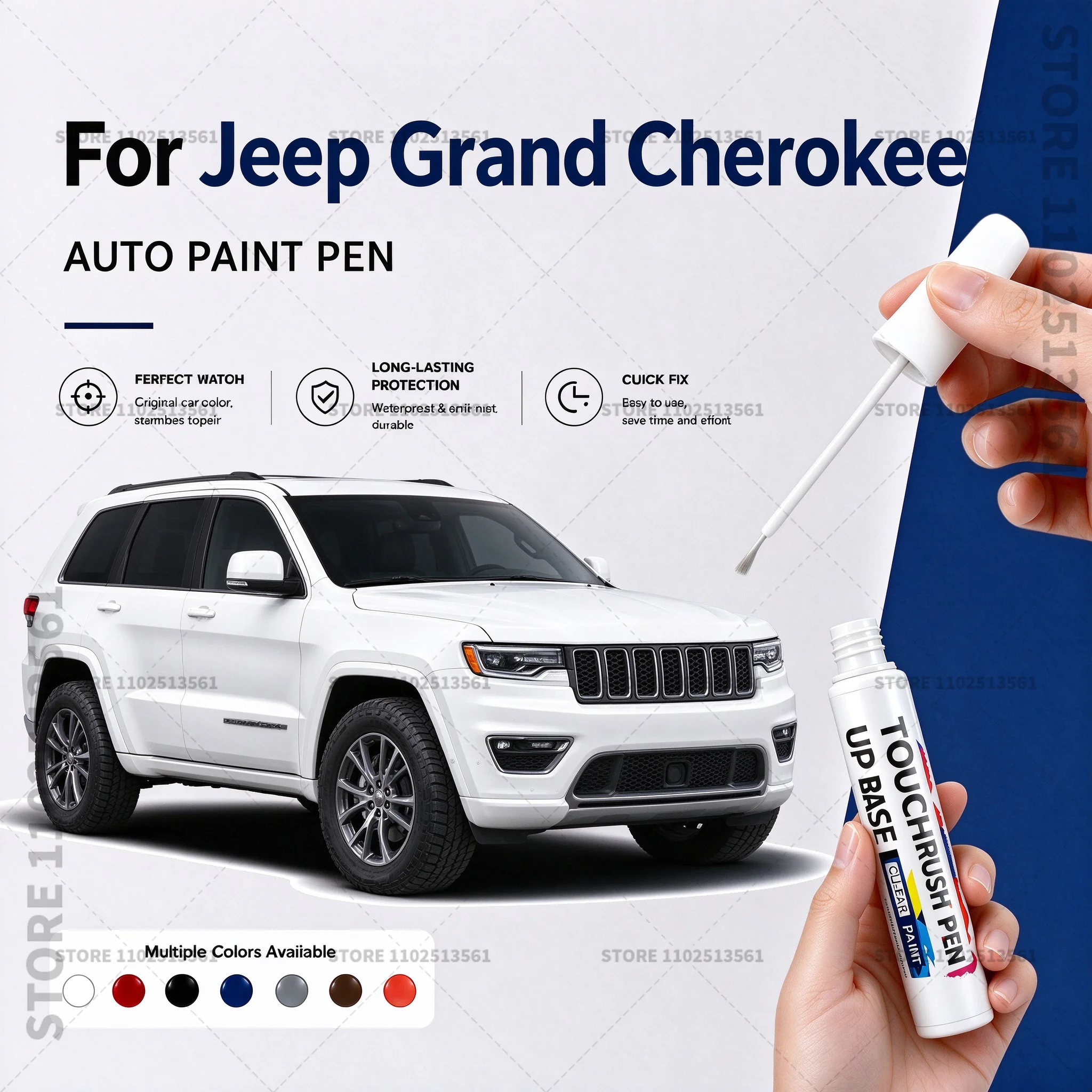 Car Scratch Remover Paint Pen Touch Up Marker for Auto Body Repair Door Bumper Fender Accessories For Jeep Grand Cherokee White