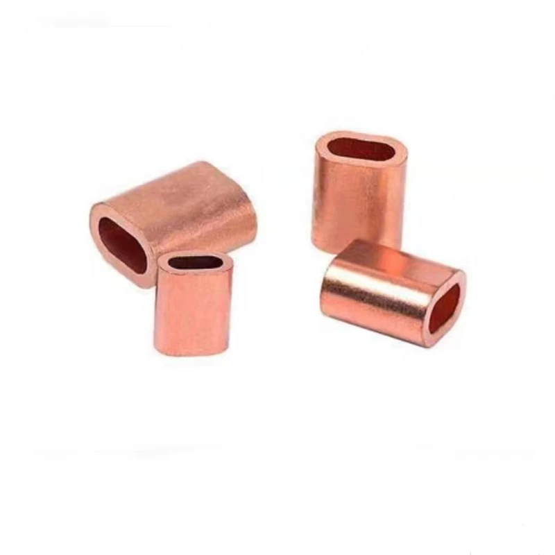 M1.0 M1.5 M2 M2.5 M3 -M6 Copper Casing Wire Rope Ferrule Cable Ties Crimpin Sleeve Oval Clip Wire Rope Clamp Copper Wire clamp