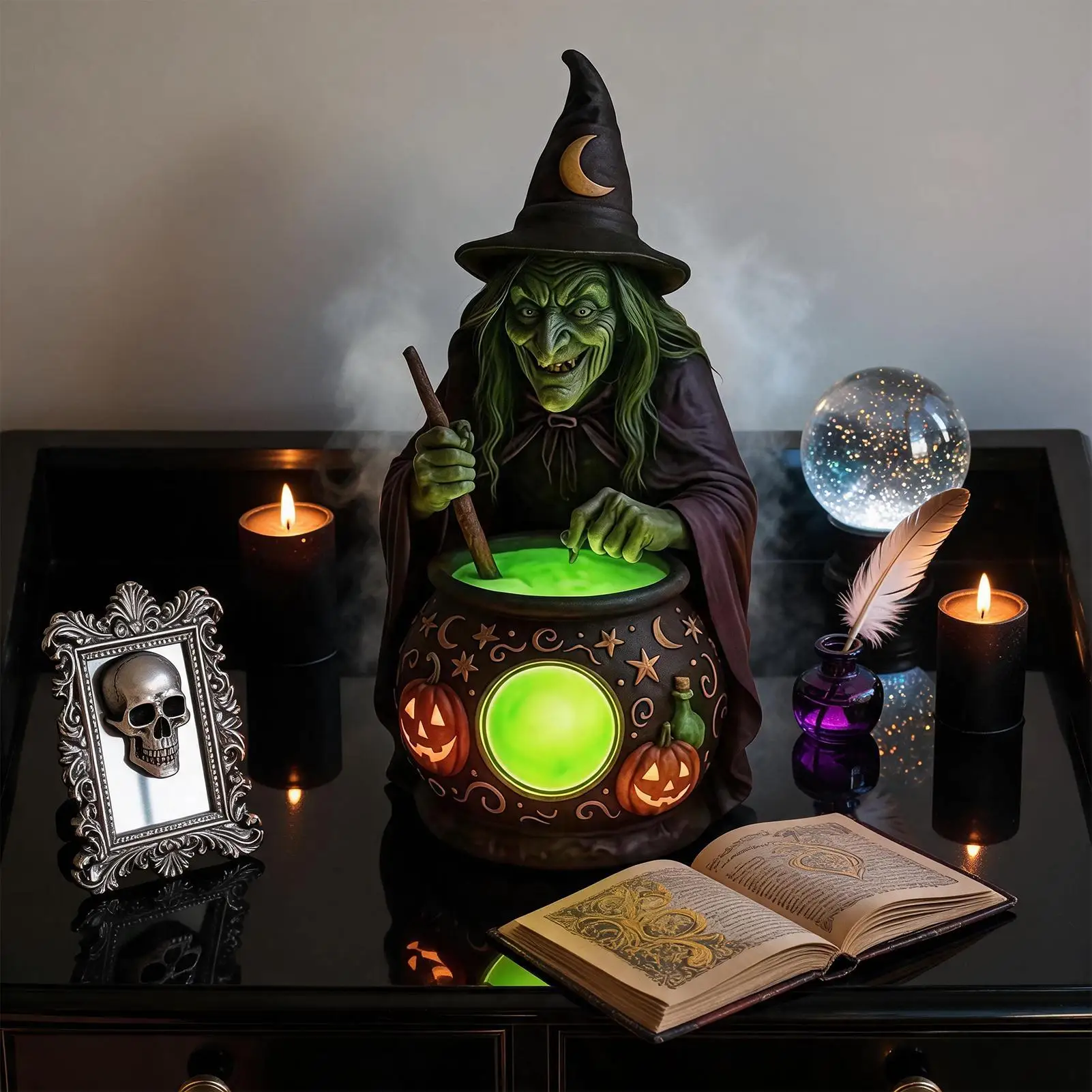 Halloween Witch Lamp Halloween Witch Cauldron Table Decor Lighting Decorative Table Lamps For Homeowners Renters Decorators Home