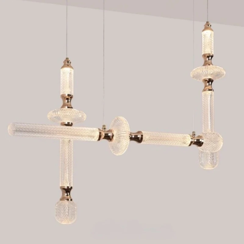 Modern Luxury LED Pendant Lights Creative Personality Acrylic Chandelier Counter Exhibition Hall Dining Table Art Hanging Lamps - view 5