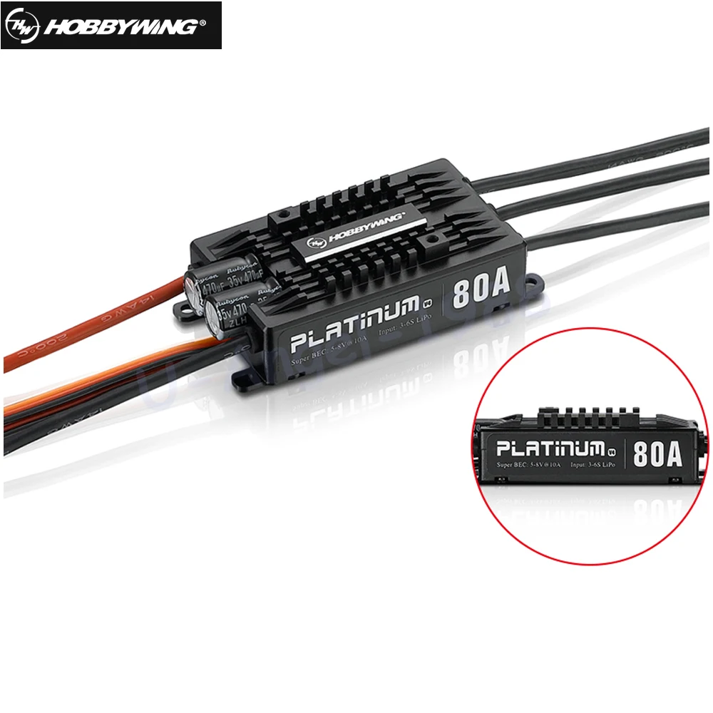 Hobbywing Platinum Pro V4 80A 3-6S Lipo BEC Empty Mold Brushless ESC for RC Drone Aircraft Helicopter