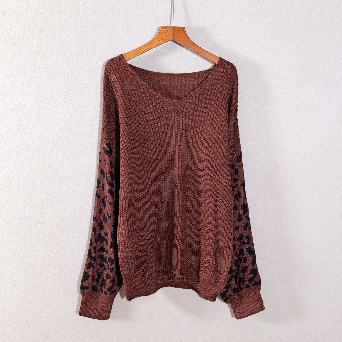 

Faionable V-Ne Long Sve Loose Sweater Women's Top Slimming Simple Sle Autumn Winter New Arrival Commute Warmth