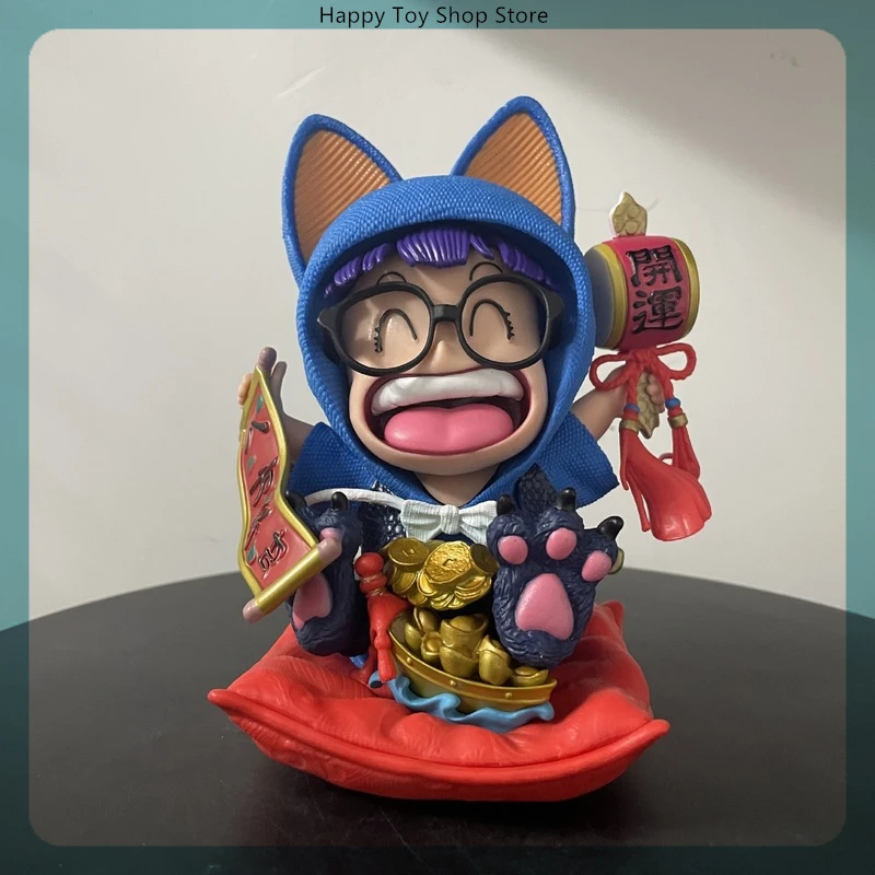 23cm Dr. Slump Arale Lucky Cat Series Cute Anime Girl Figure Model Statue Boys Collection Desktop Decoration Ornament Toys Gifs