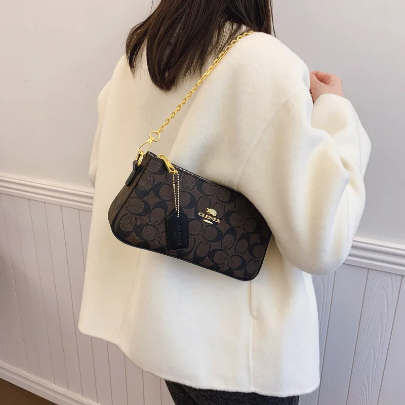 2026 Neue Damen Vintage-Print-Ketten-Unterarmtasche Elegante Einzel-Schulter-Crossbody-Handtasche Tägliche Mode Damen-Geldbörse – Detail 4
